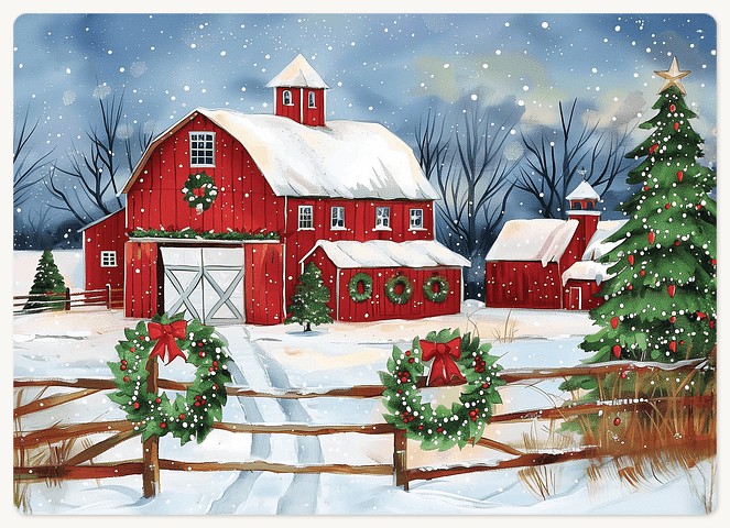 Barn Wreaths Holiday & Christmas Magnet Cards