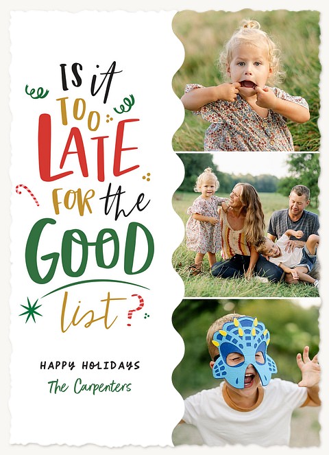 Too Late Personalized Holiday Cards