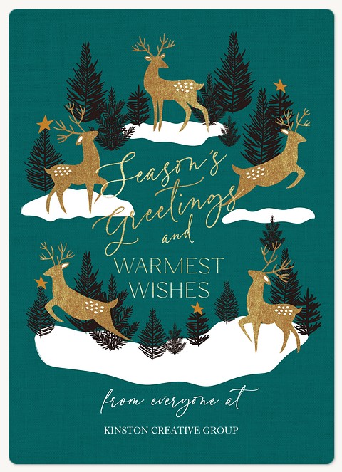 Reindeer Forest Holiday & Christmas Magnet Cards