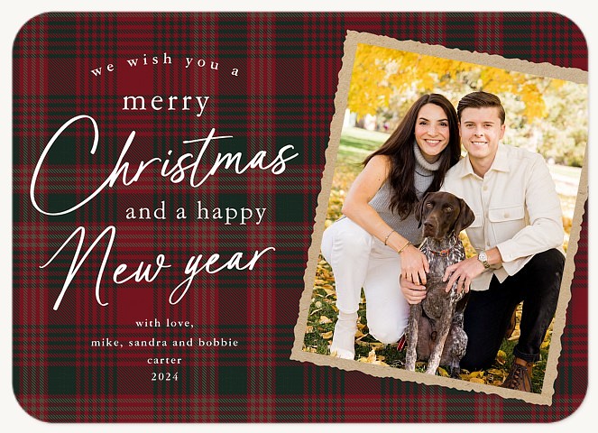 Country Plaid Personalized Holiday Cards