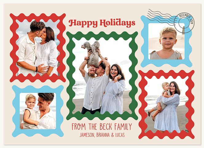 Postage Stamps Personalized Holiday Cards