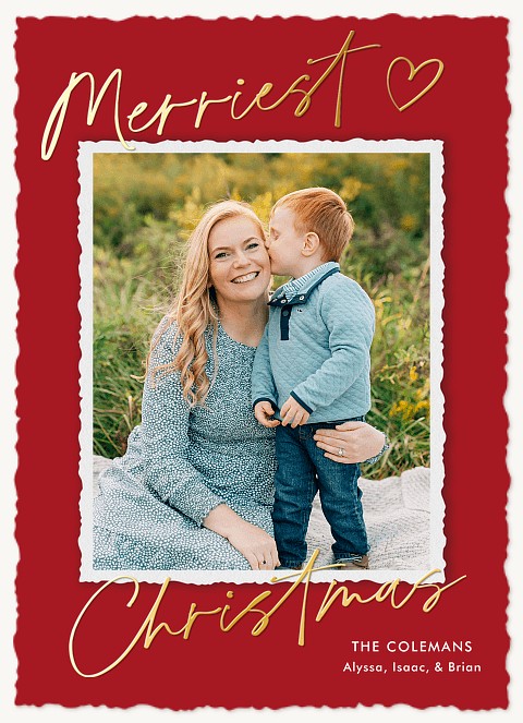 Modern Heart Personalized Holiday Cards