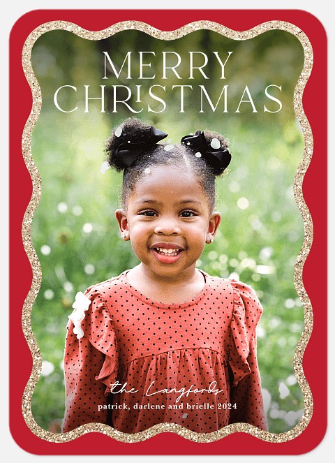 Glitter Wave Holiday Photo Cards