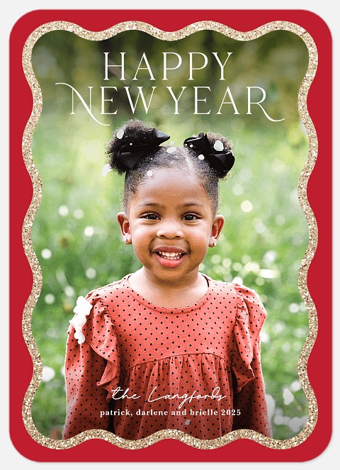 Glitter Wave Holiday Photo Cards