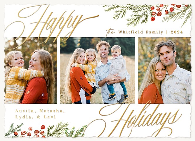 Scripted Corners Personalized Holiday Cards