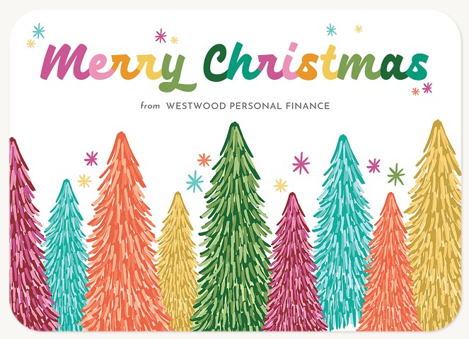 Vibrant Forest Business Holiday Cards