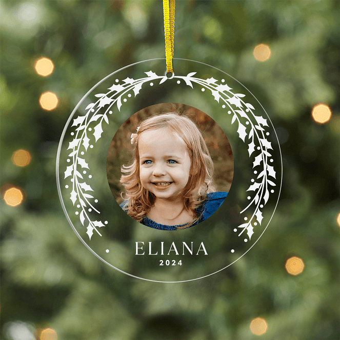 Holly Wreath Personalized Ornaments