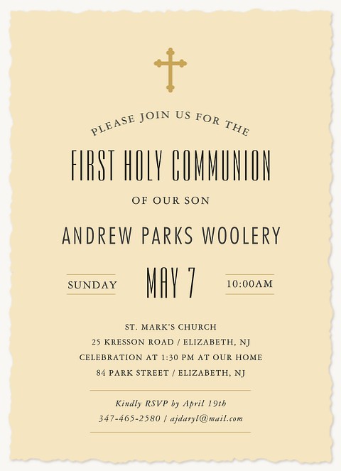 Blessed Day First Communion Invitations