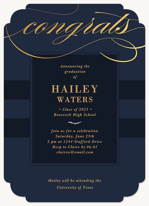 Elegant Congrats Graduation Invitations