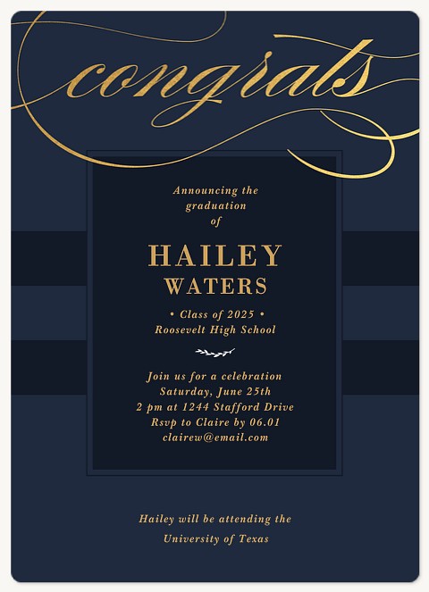 Elegant Congrats Graduation Invitations