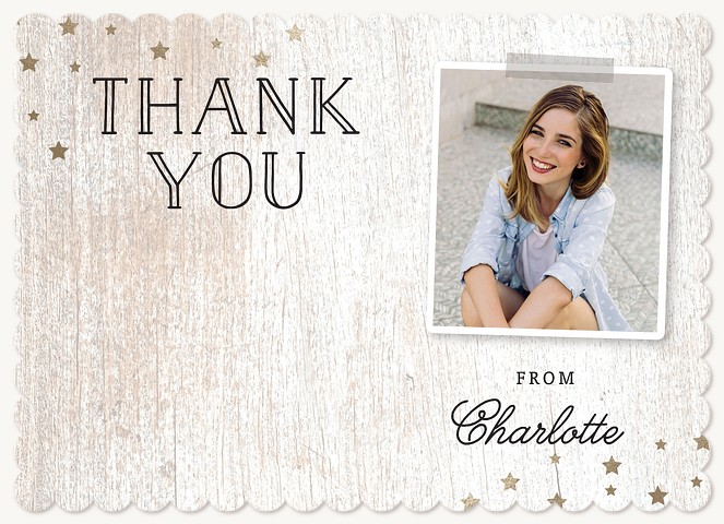 Rustic Stars Graduation Thank You Cards