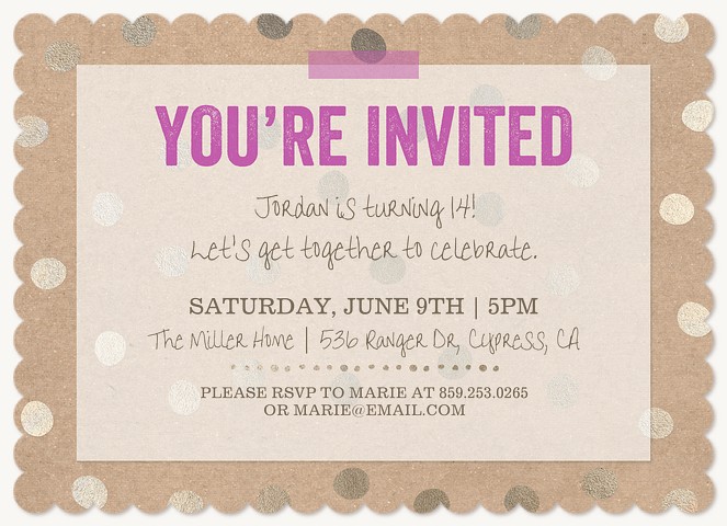 Preppy Surprise Teen Birthday Invitations