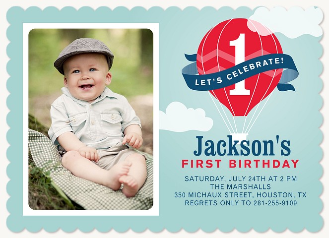 Sky High First Birthday Invitations