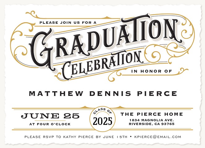 Dapper Celebration Graduation Party Invitations