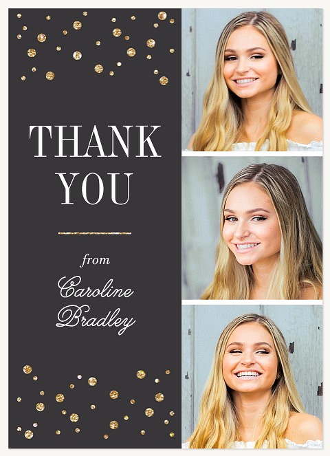 Glittered Confetti Graduation Thank You Cards