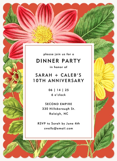 Tropic Evening  Wedding Anniversary Invitations