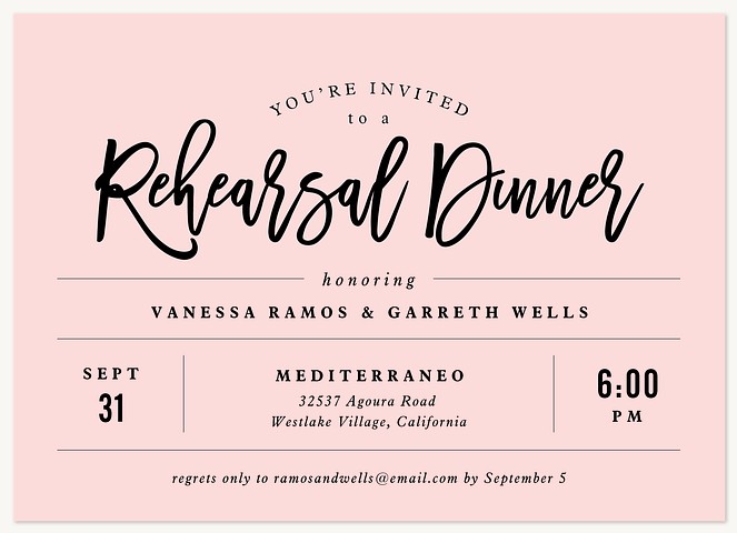 Poised & Ready Rehearsal Dinner Invitations