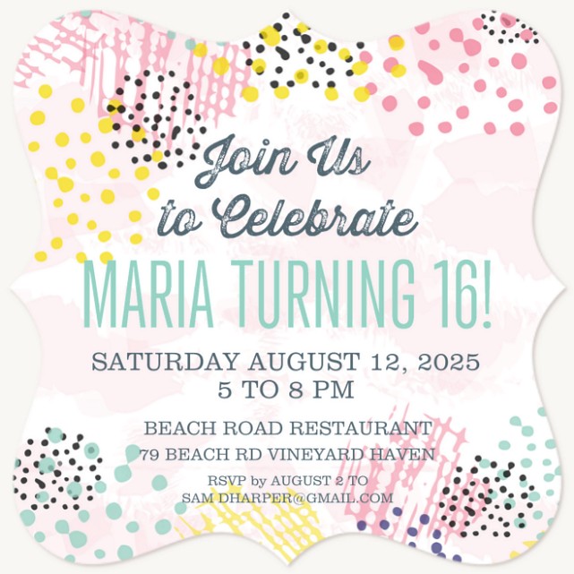 Textured Celebration Teen Birthday Invitations