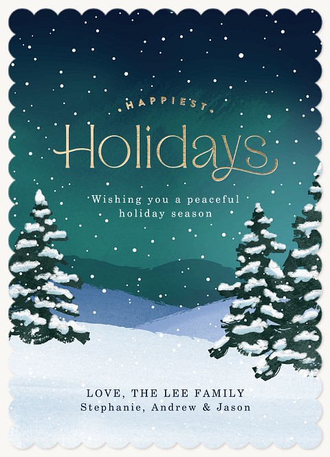 Northern Lights Personalized Holiday Cards