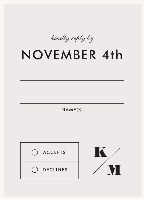 Modern Simplicity Wedding RSVP Cards