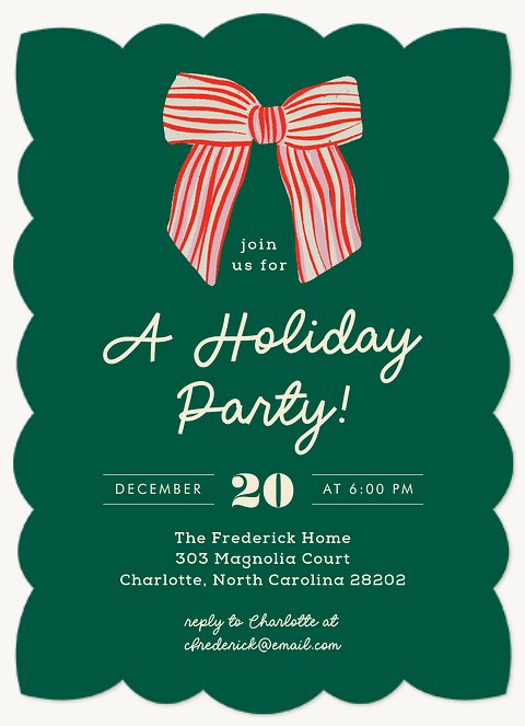 Big Bow Holiday Party Invitations