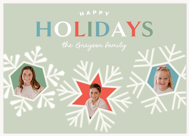 Snowflake Trio Personalized Holiday Cards