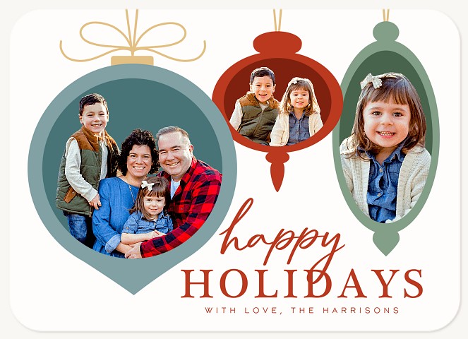 Ornament Trio Personalized Holiday Cards