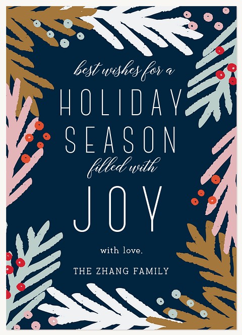 Colorful Trimmings Personalized Holiday Cards