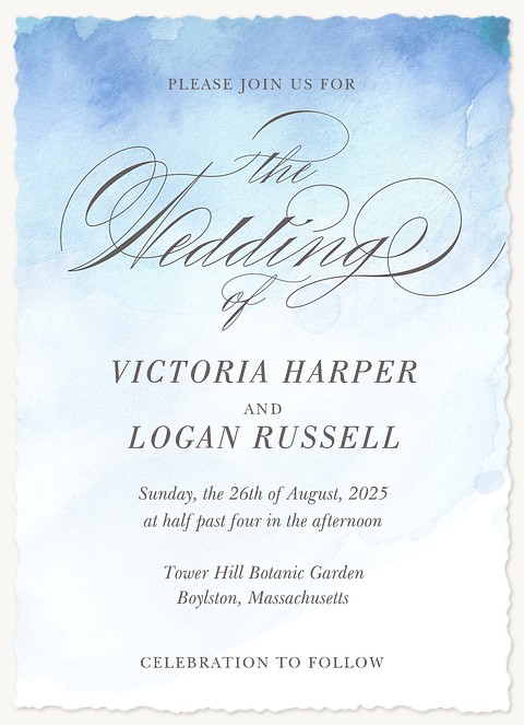 Ocean Script Wedding Invitations