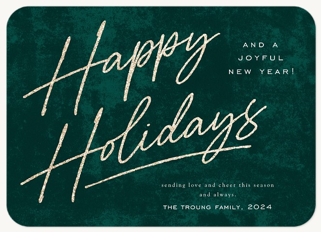 Elegant Script Personalized Holiday Cards