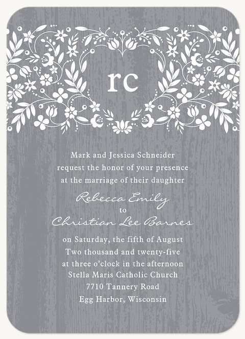 Garden Heart Wedding Invitations