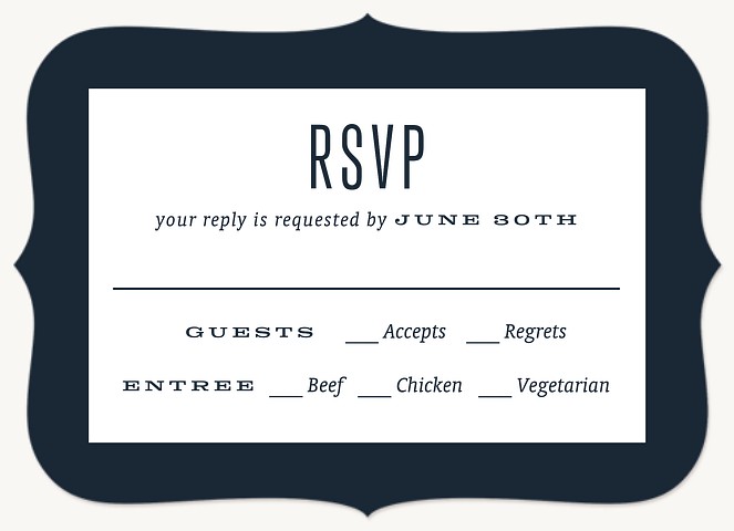 Classic & Poised Wedding RSVP Cards