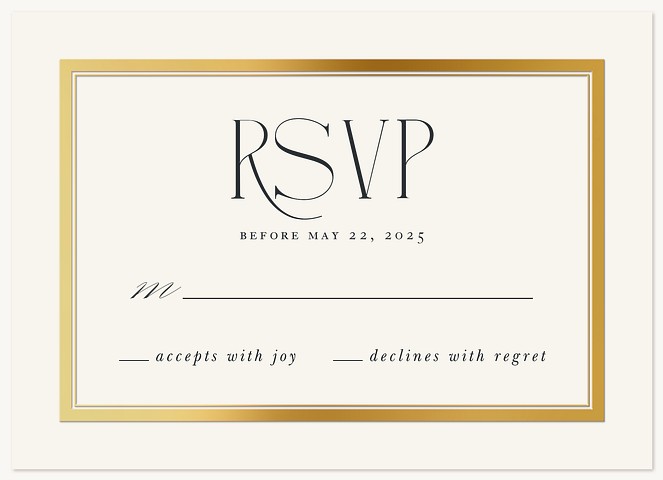 Gilded Frame Wedding RSVP Cards