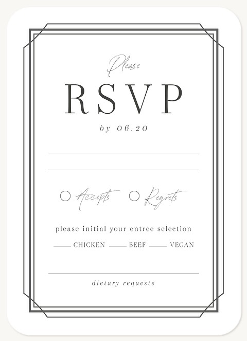 Classic Elegance Wedding RSVP Cards