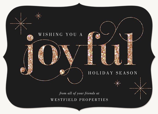 Glittered Script Business Holiday Cards