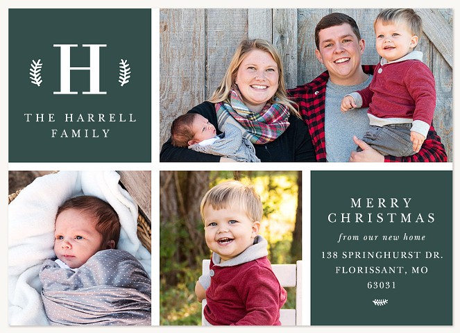 Moving Monogram Christmas Cards