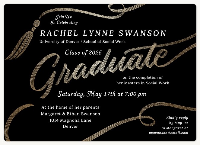 Ribbon Flourishes Graduation Cards