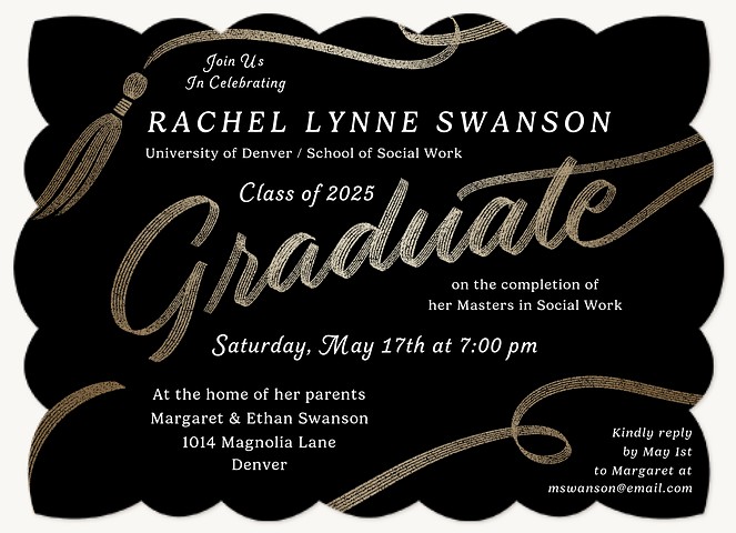 Ribbon Flourishes Graduation Cards