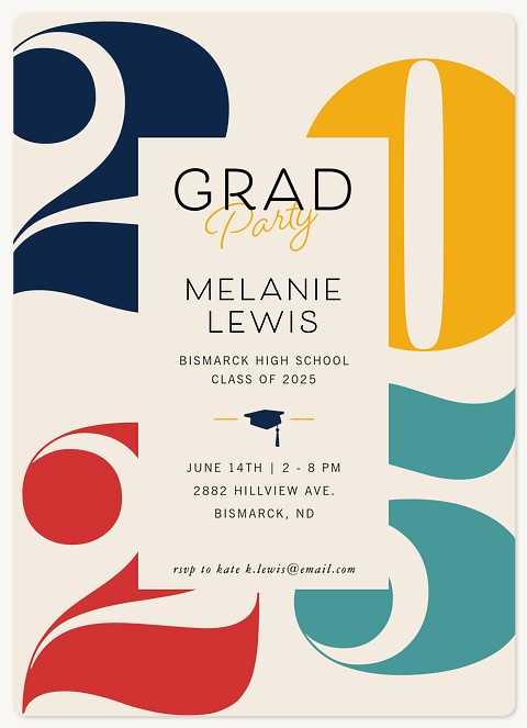 Bold Numbers Graduation Cards