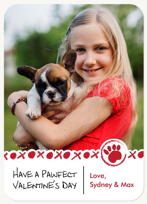 Paw Print Valentines Cards