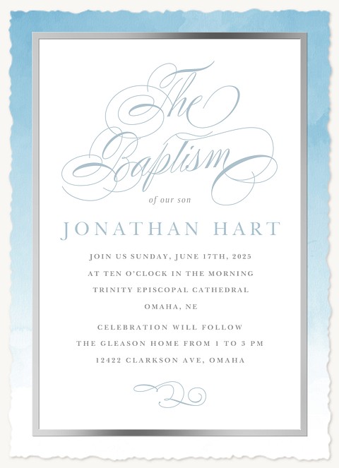 Ombre Elegance Baptisms & Christening Invitations