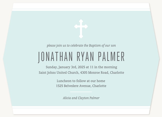 White Cross Baptisms & Christening Invitations