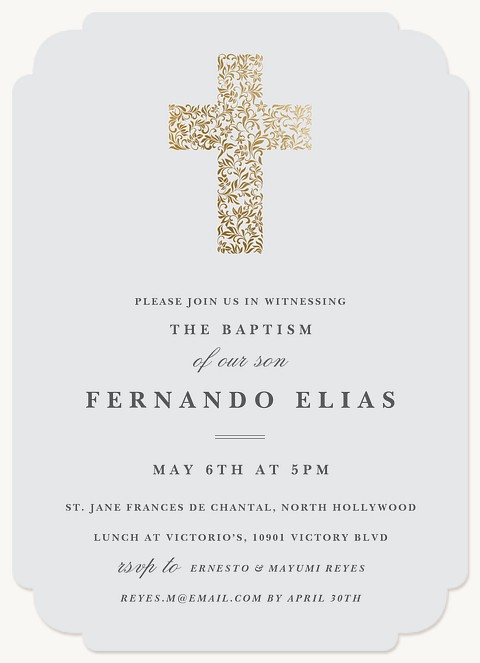 Filigree Faith Baptisms & Christening Invitations