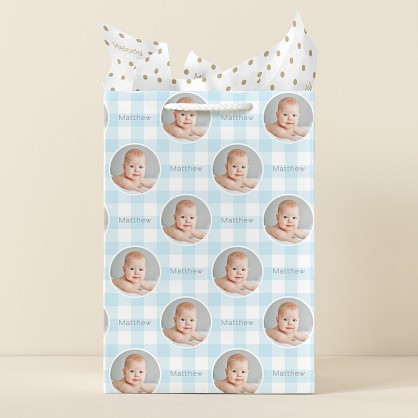 Cute Plaid Photo Gift Bag