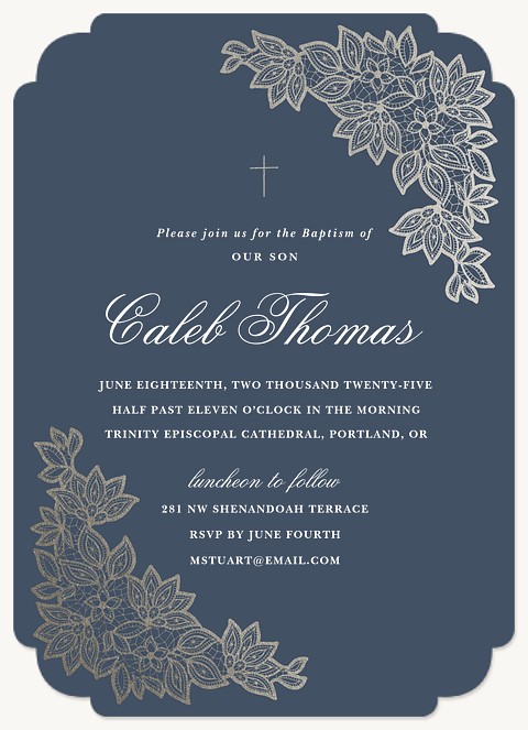 Vintage Embellishment  Baptisms & Christening Invitations