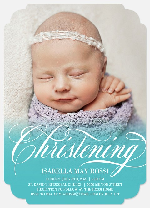 Blessed Flourish Baptism Christening Invitations