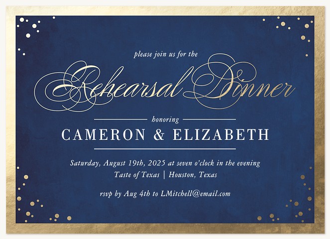 Night to Remember Rehearsal Dinner Invitations