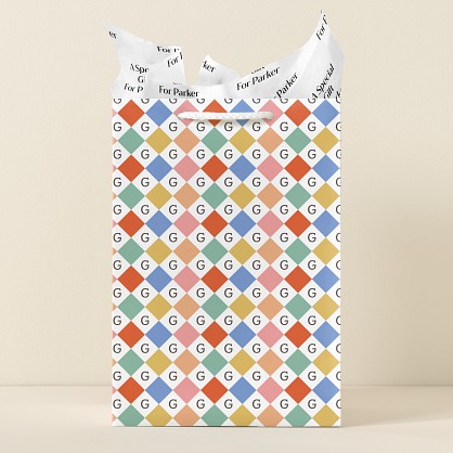 Colorful Checkered Gift Bag