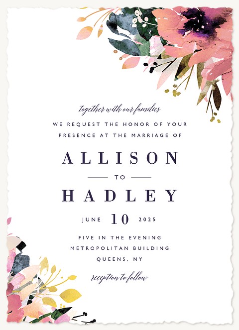 Painted Garden Wedding Invitations