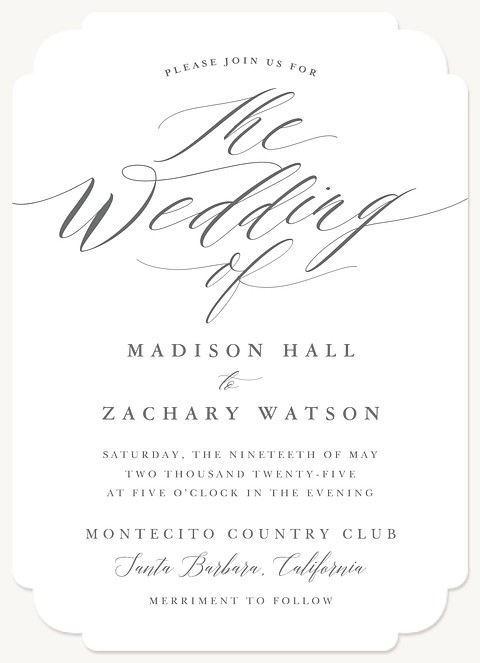 Classic Union Wedding Invitations